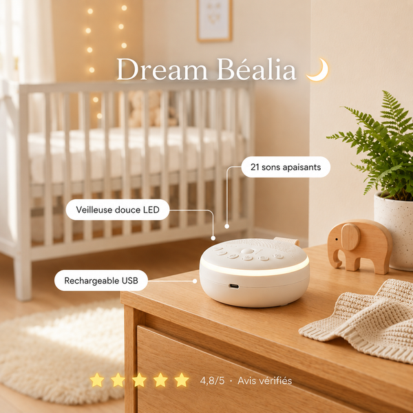 Veilleuse bébé apaisante Dream Béalia avec machine à bruit blanc intégrée