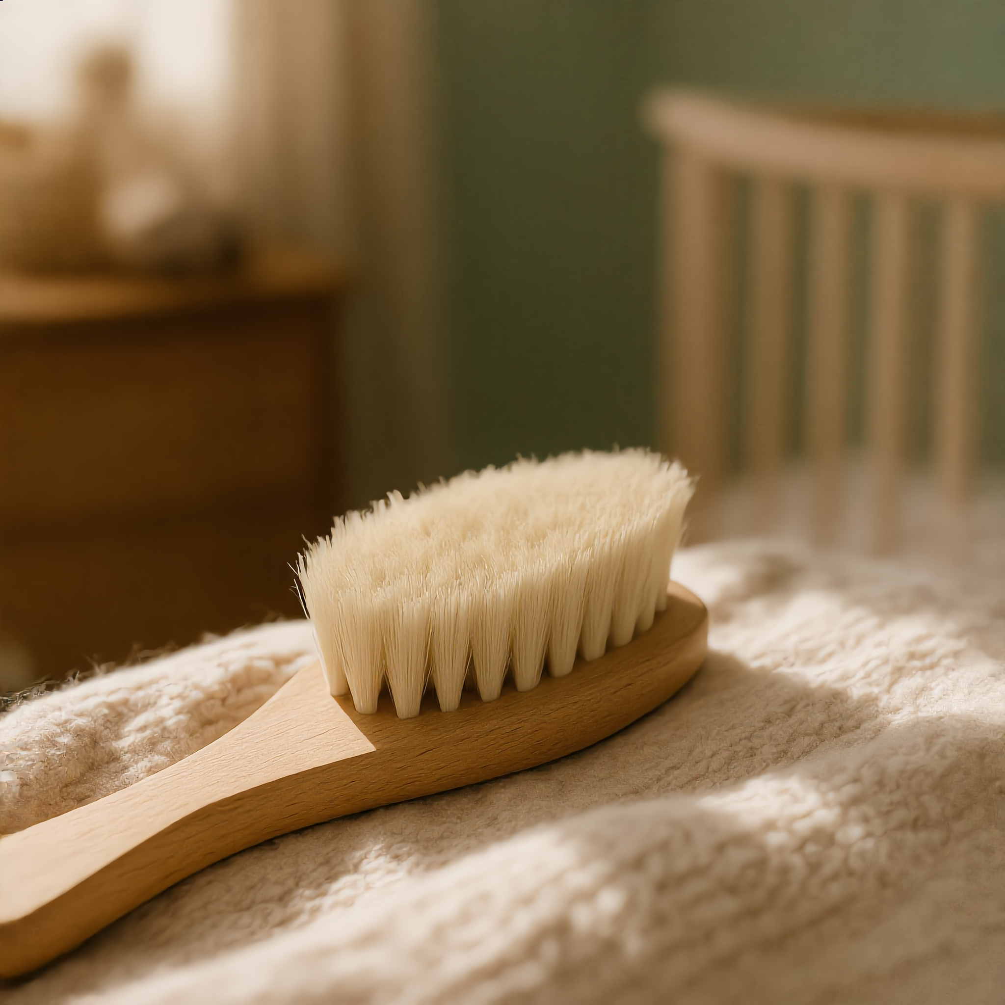 Anneau de dentition en bois et hochet du coffret de naissance bébé Béalia